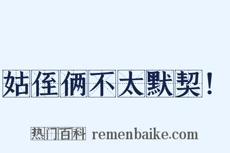 姑侄俩不太默契！是什么意思的图片